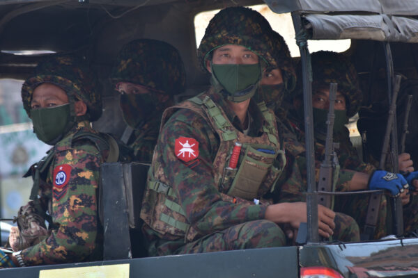 Myanmar in crisis: soldiers in combat gear
